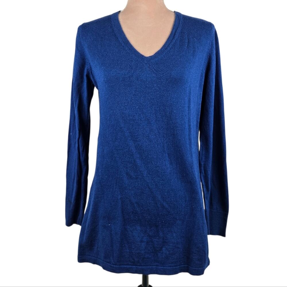 ISDA & Co Cotton Cashmere Tunic Sweater Blue Size Medium